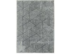 Tapis de salon 150 x 80 cm gris foncé en polypropylène, lavable en machine, motif géométrique moderne