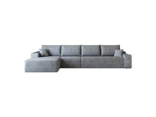 Canapé d'angle compressé gauche fixe <strong>BGSRYAO</strong> <strong></strong> 4 places Tissu gris