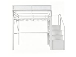 Lit mezzanine 140x200 cm <strong></strong> <strong></strong> coloris blanc