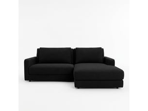 Canapé venezia laine bouclée angle d noir 3 pl