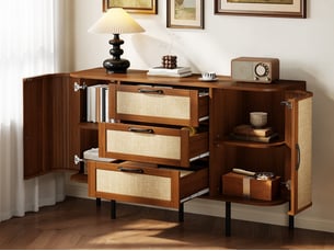 Commode 3 tiroir(s)    <strong>BGSRYAO</strong> <strong></strong> coloris bois foncé largeur 120 cm