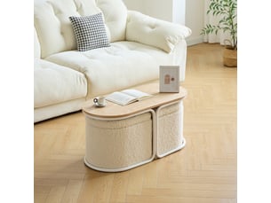Table basse rectangulaire coloris blanc NORDLYS - 90 cmx41.5 cm