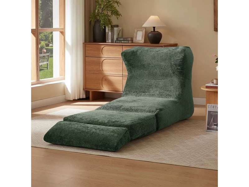 Canapé sans armature fauteuil paresseux vert convertible en chaise longue 90x118x86 cm - Conforama B