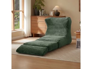 Canapé droit convertible <strong></strong> <strong></strong> 1 place Tissu vert