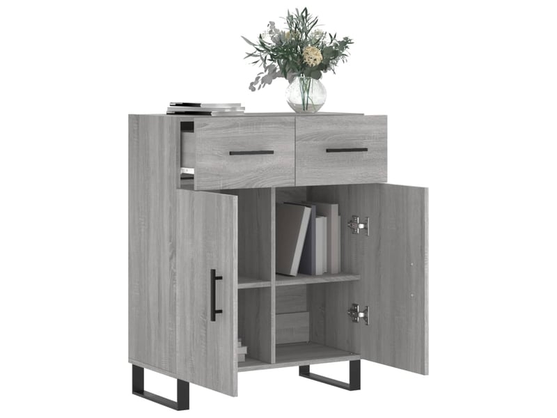  Buffet - bahut - meuble de rangement sonoma gris 69,5x34x90 cm bois d'ingénierie  - Conforama D