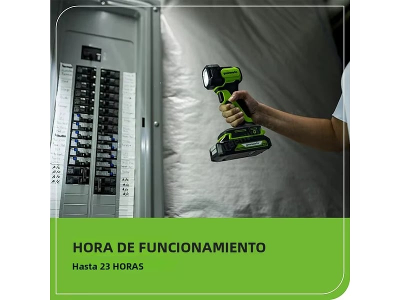  Kit lampe torche led greenworks 24v 200lm, lampe de travail portable sans fil haute intensité (outils uniquement) [classe énergétique a++]  - Conforama C