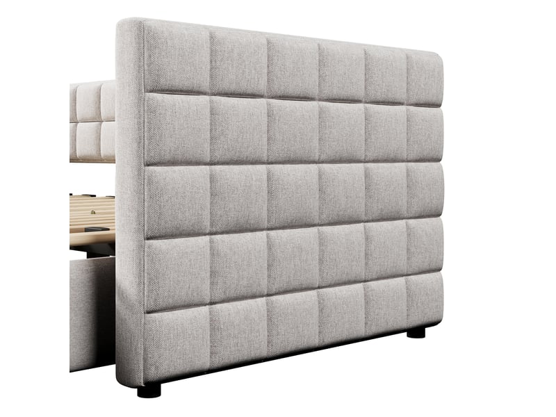  Lit banquette extensible 90x200 cm en velours beige avec 2 tiroirs - transformable 180 cm  - Conforama W