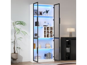 Vitrine coloris bicolore 5 étagère(s) <strong></strong> <strong>Fay Lum</strong> - 80 cmx200 cm