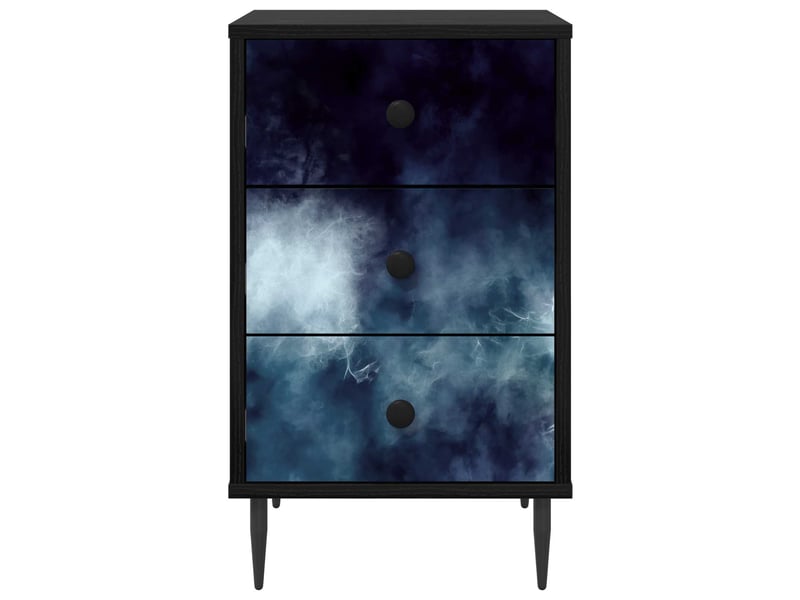  Table de chevet - cabinet de chevet - table de nuit raalte chêne noir 36 x 33 x 61 cm  - Conforama D