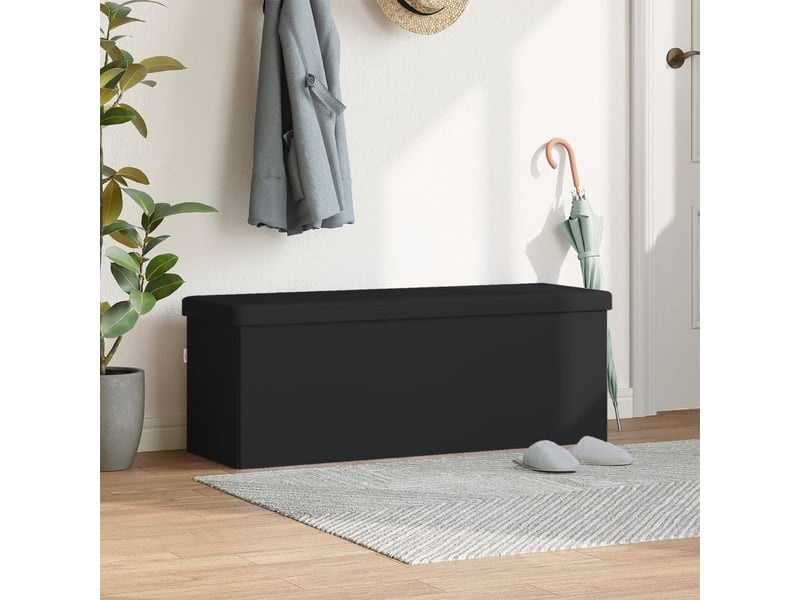  Banc chambre, banc de rangement pliable noir pvc  - Conforama C