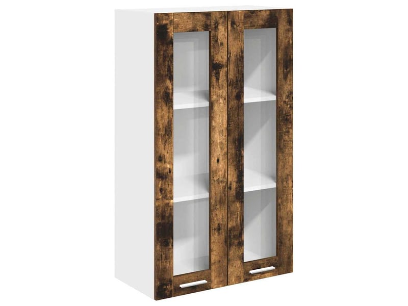  Meuble de rangement, armoire suspendue chêne fumé 60x31x100cm bois d'ingénierie shl327  - Conforama A
