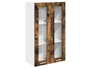 Meuble de rangement, armoire suspendue chêne fumé 60x31x100cm bois d'ingénierie shl327