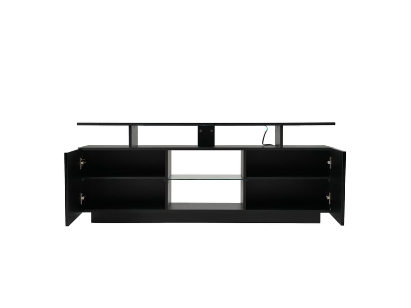  Meuble tv modenvie led 16 couleurs 140 x 35 x 55 cm noir avec 2 portes  - Conforama A
