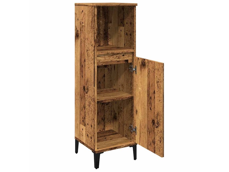  Armoire de salle de bain vieux bois 30x30x100cm bois ingénierie shl6639  - Conforama E