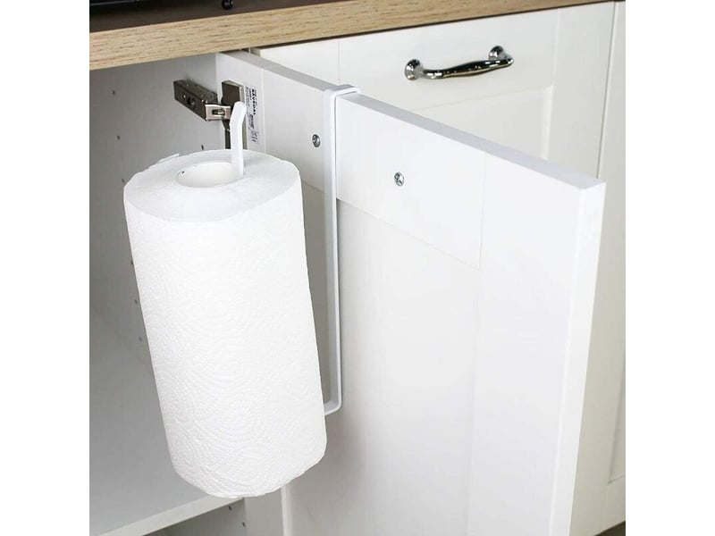  Porte‑rouleau adhésif pour armoire, 2 porte‑serviettes sans perçage, adapté cuisine et salle de bain  - Conforama D