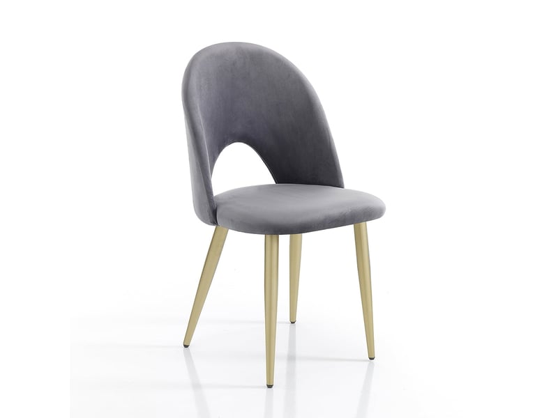 Lot de 4 chaises en velours rembourrées pour cuisine et salon bounty  - Conforama C