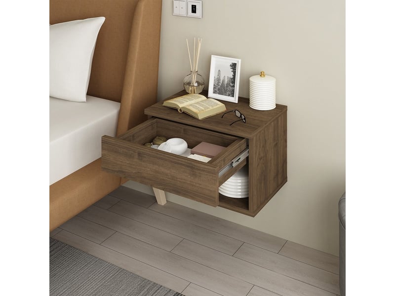 Table de chevet suspendu avec tiroir pour chambre ribes  - Conforama B