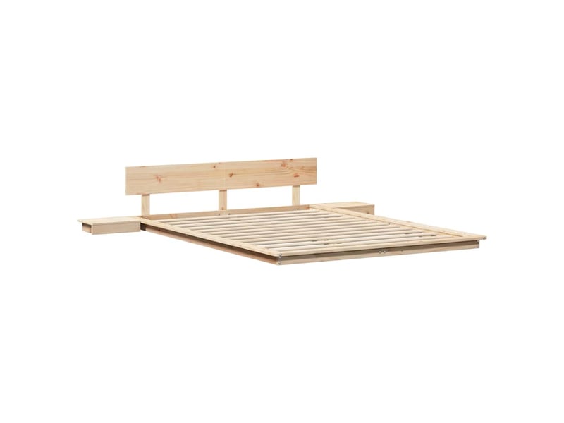  Lit double- lit adulte -  cadre de lit marron 150 x 200 cm bois  - Conforama C