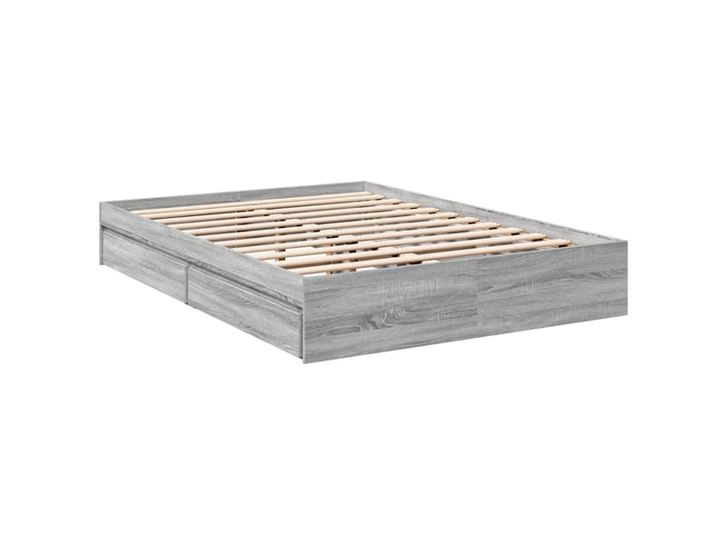  Lit double- lit adulte -  cadre de lit avec tiroirs sans matelas sonoma gris 120x190 cm  - Conforama B