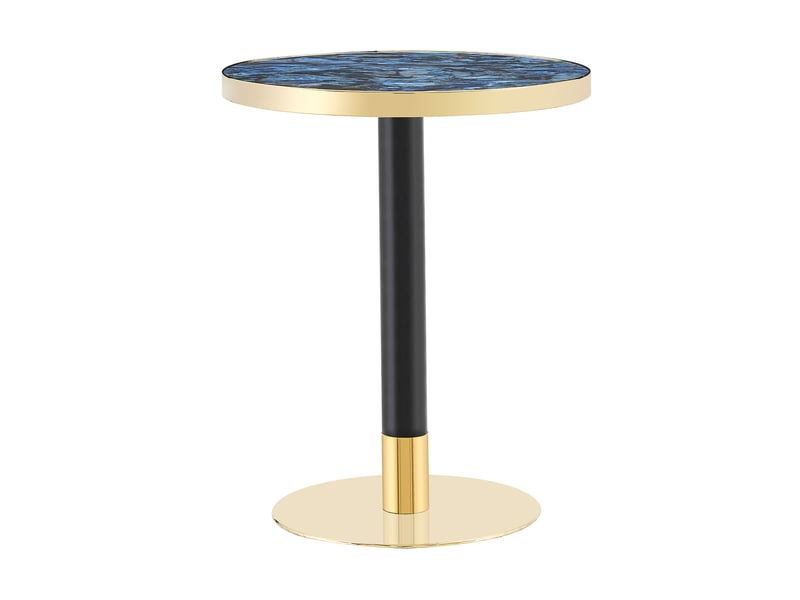  Table d'appoint ronde, avec 1 plateau et base stable, structure en métal, pour salon, chambre, balcon  - Conforama A