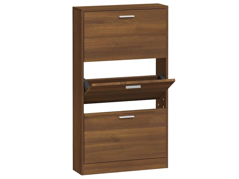  Meuble à chaussure | armoire à chaussures chêne marron 59x17x108cm bois d'ingénierie  - Conforama A