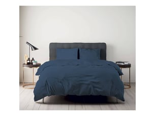 Housse de couette satin de coton versatin - marine - 220x240
