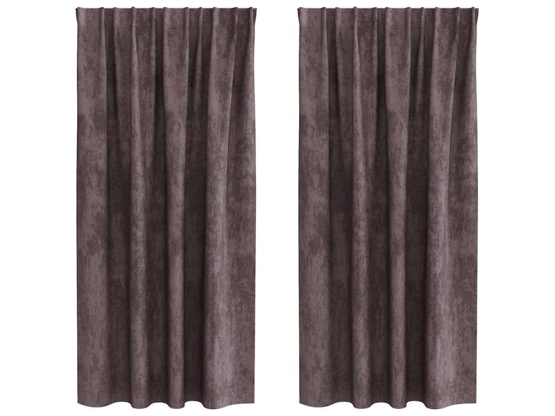  Lot de 2 rideaux en velours, rideaux de fenêtre marron 175 x 140 cm velours cf44230  - Conforama A