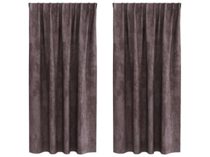 Lot de 2 rideaux en velours, rideaux de fenêtre marron 175 x 140 cm velours cf44230