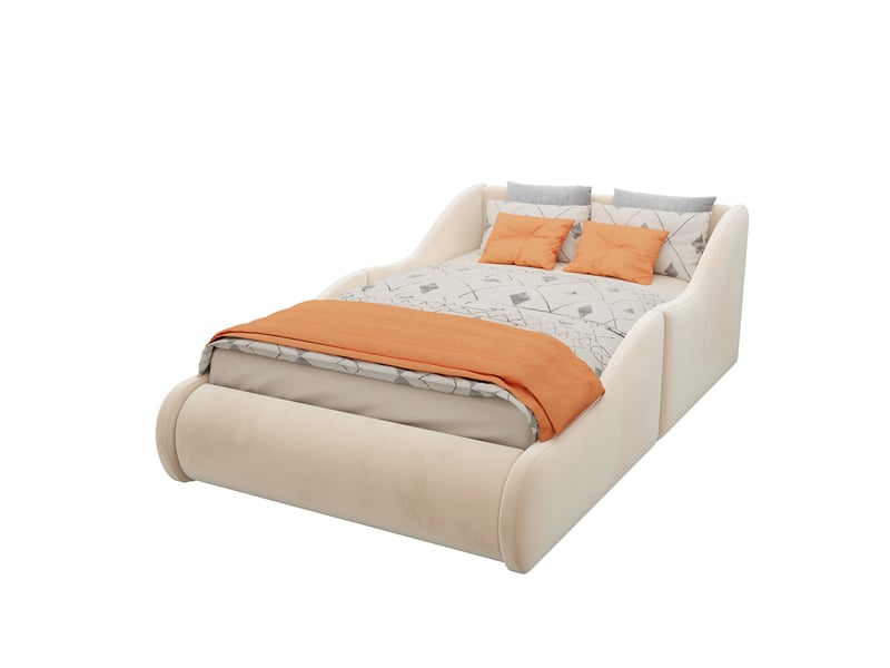  Lit enfant 90x200 cm avec protections latérales mdf beige sans matelas  - Conforama A