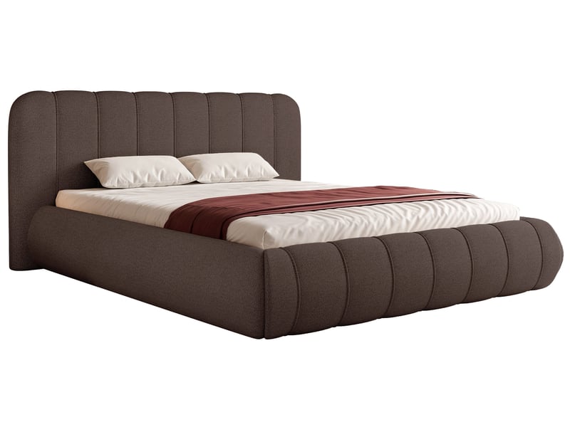 Selsey malunna - lit rembourré - 140x200 cm - chenille marron Malunna - Conforama A