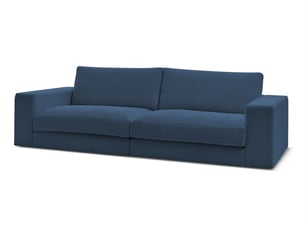 Canapé droit fixe BOBOCHIC LEONARD 3 places Tissu bleu