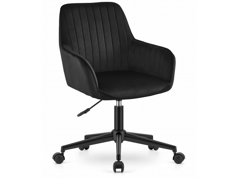  Fauteuil de bureau pivotant roxy en velours noir  - Conforama A