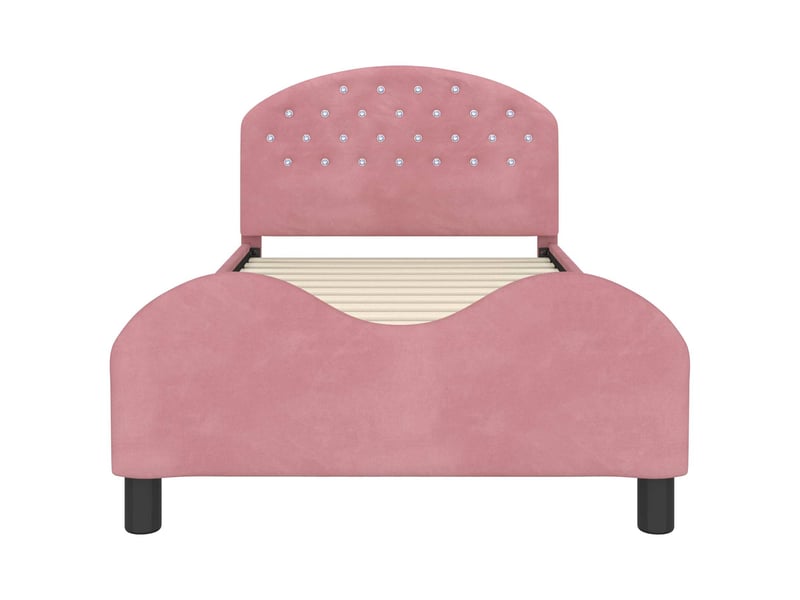  Cadre de lit pour enfants - lit jeune avec tête de lit rose 90 x 200 cm  - Conforama E