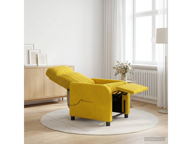  Vidaxl fauteuil de massage inclinable jaune velours (v)  - Conforama B