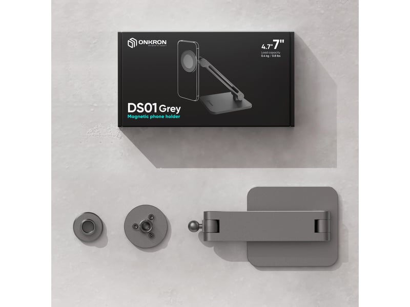  Support magnétique de bureau pour smartphone 4,7-7, gris ds01-g  - Conforama E