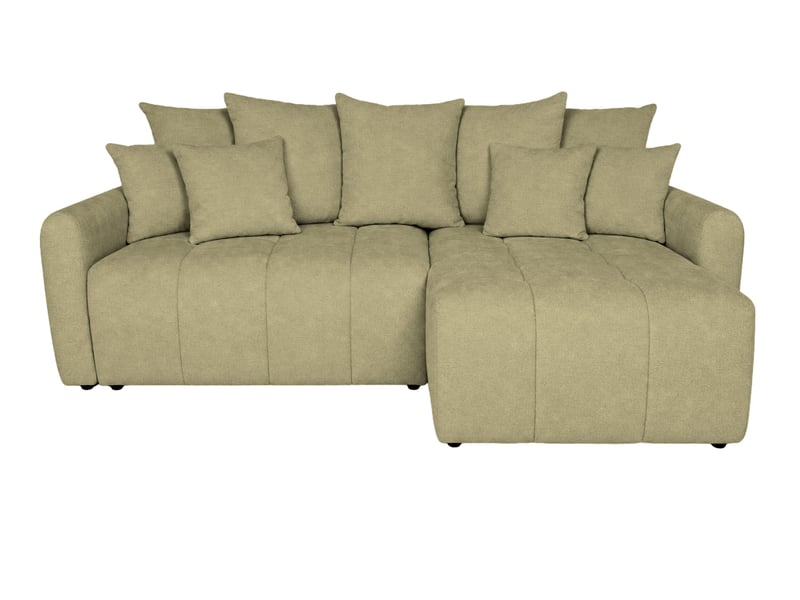  Cassis - canapé d'angle convertible tissu chenille 3 places vert  - Conforama A