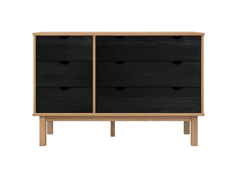  Armoire à tiroirs, commode avec tiroir otta noir 111x43x73,5 cm  - Conforama E