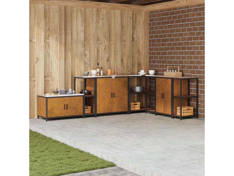 Étagère de cuisine, étagère de rangement hattem rouillé 30x50x92cm acier - Conforama B