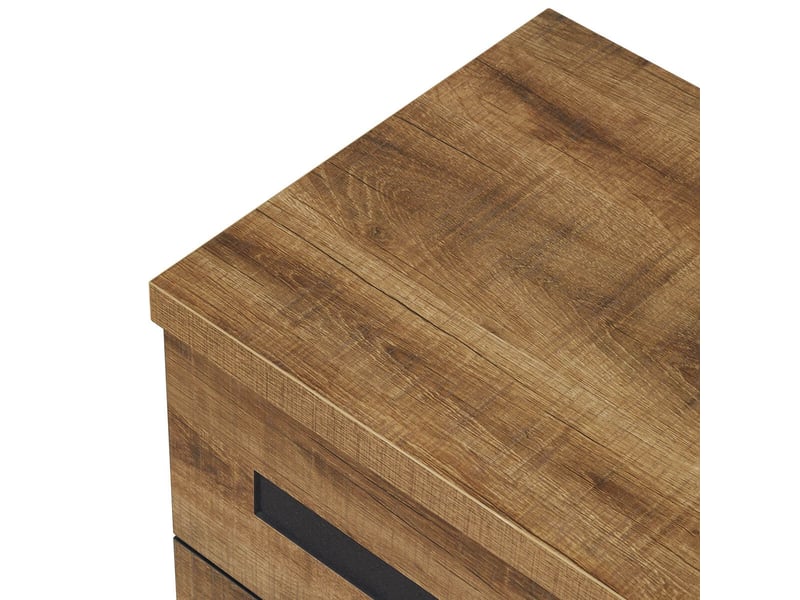 Chevet 2 tiroirs aspect chêne artisan et graphite - andes ANDES - Conforama D