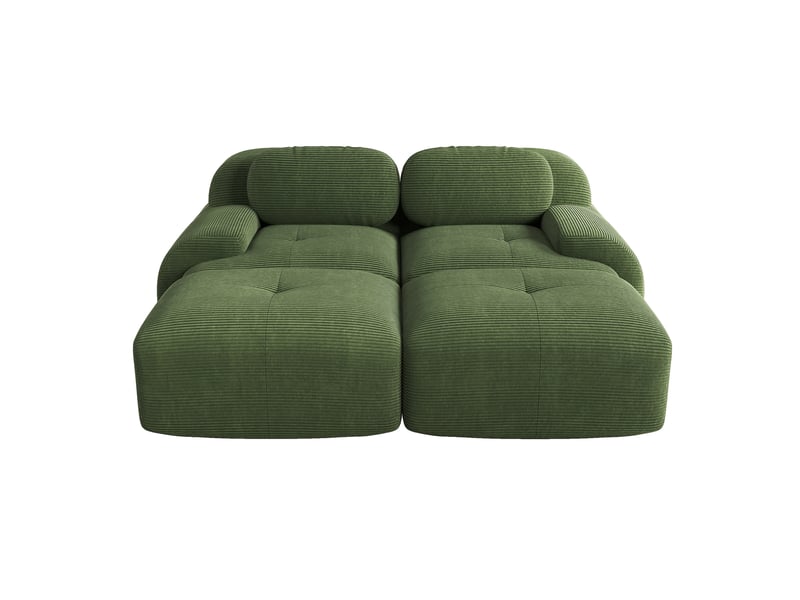  Canapé d’angle réversible 2 places en velours côtelé vert, 208 cm, sans montage W3325S00003 - Conforama A