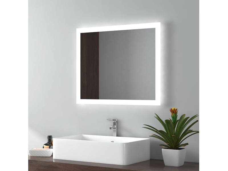  Emke miroir de salle de bain led 50x60 cm, anti-buée, interrupteur mécanique, 2 températures de couleur  - Conforama B