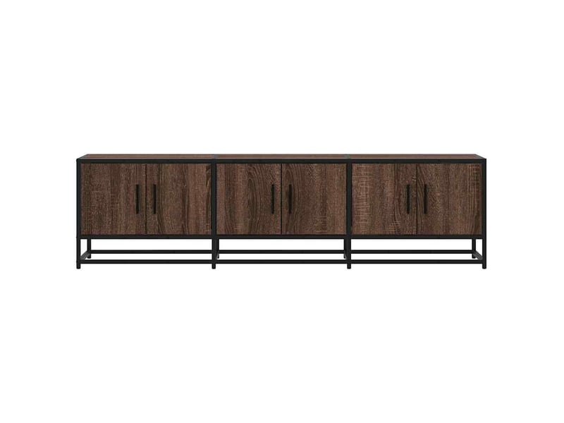  Meuble tv - banc tv - meuble de rangement chêne marron 150x35x41 cm bois d'ingénierie et métal  - Conforama D