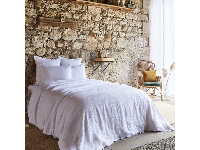  Housse de couette 200x200 cm lin rosalie craie PD24954 - Conforama B