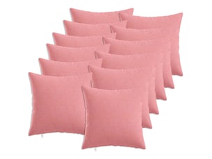 Lot de 12 coussins avec oreiller, coussins décoratifs heerlen rose tissu cf50103