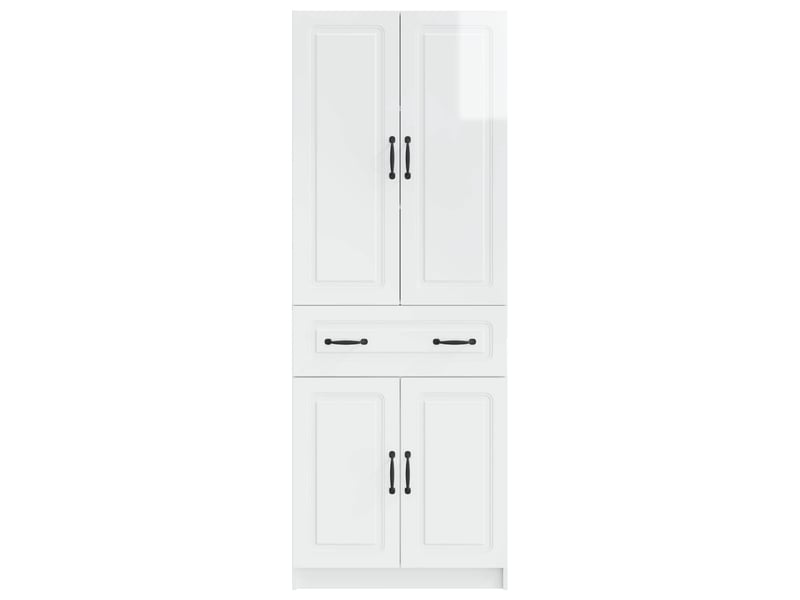  Buffet - ensemble de meubles 2 pc blanc brillant bois d'ingénierie  - Conforama E