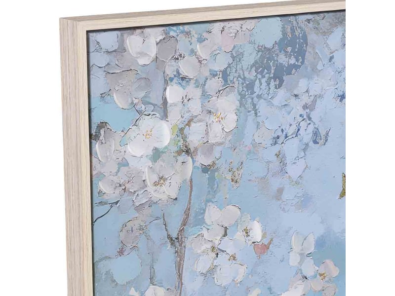  Tableau peint à la main avec cadre en bois bleu 83x4x123h cm  - Conforama E