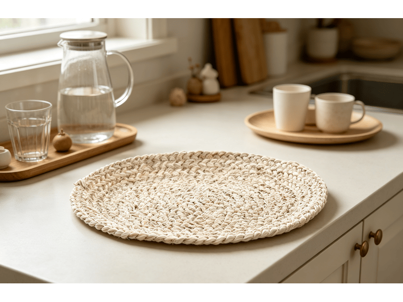  Set de table dkd home decor naturel fibre naturelle bali 32 cm S3037281 - Conforama D