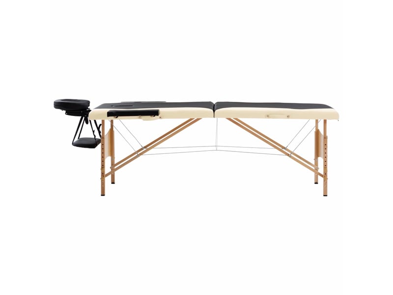  Table de massage pliable 2 zones bois noir et beige 02_0001814  - Conforama B