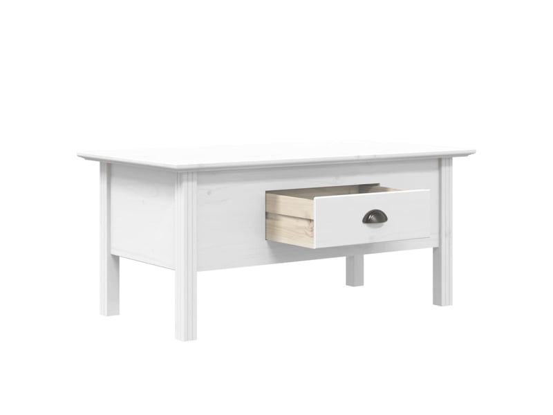  Table basse | table d'appoint salon bodo blanc 100x55x46 cm bois de pin massif  - Conforama D