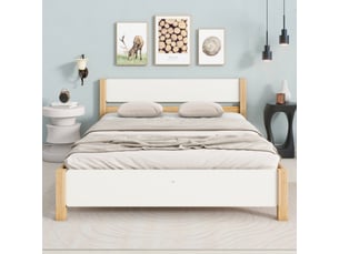 Cadre de lit sans matelas 140x200 cm bois massif pin, lit, meuble de chambre à coucher, lit en bois, lit double